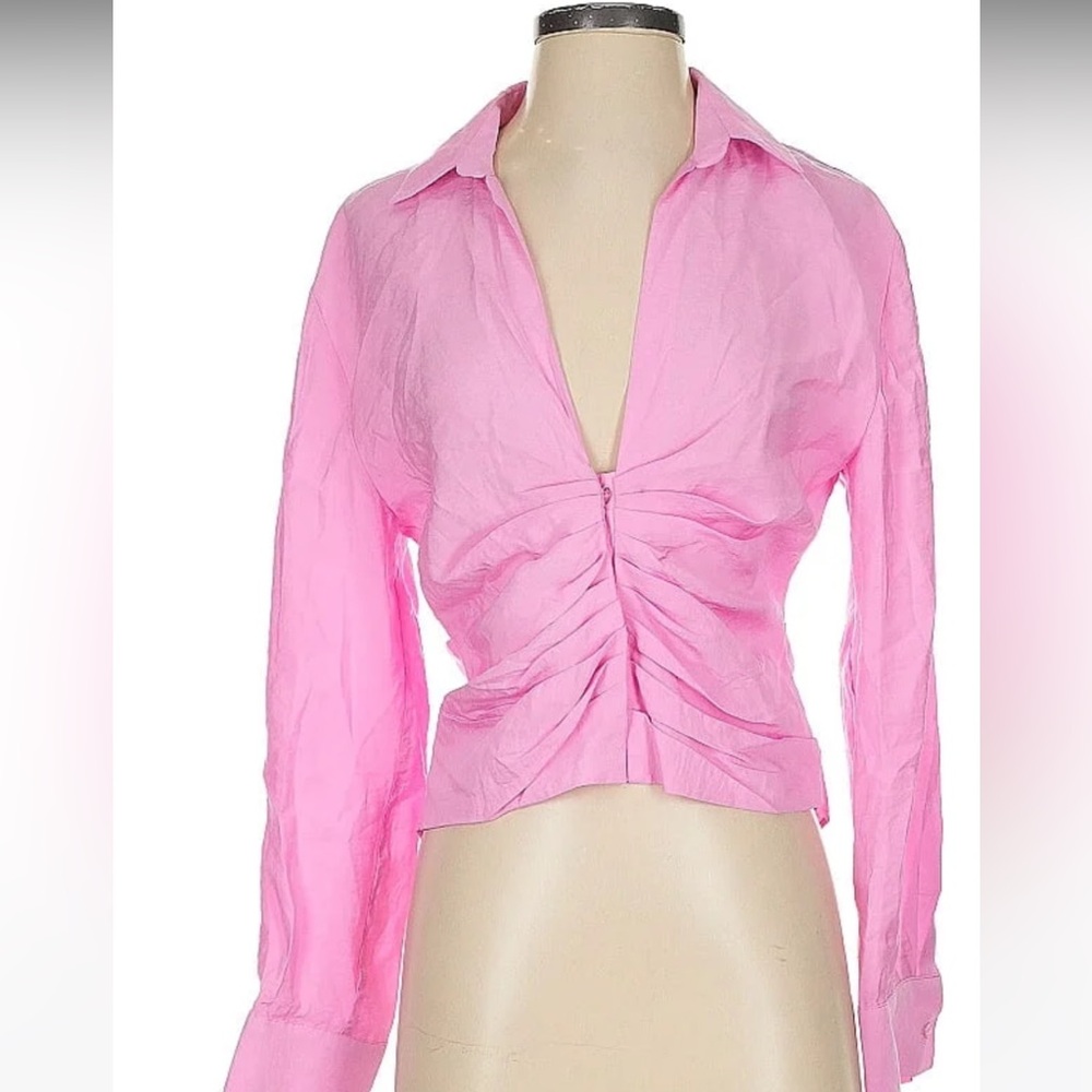 Zara pink fluid ratchet shirt